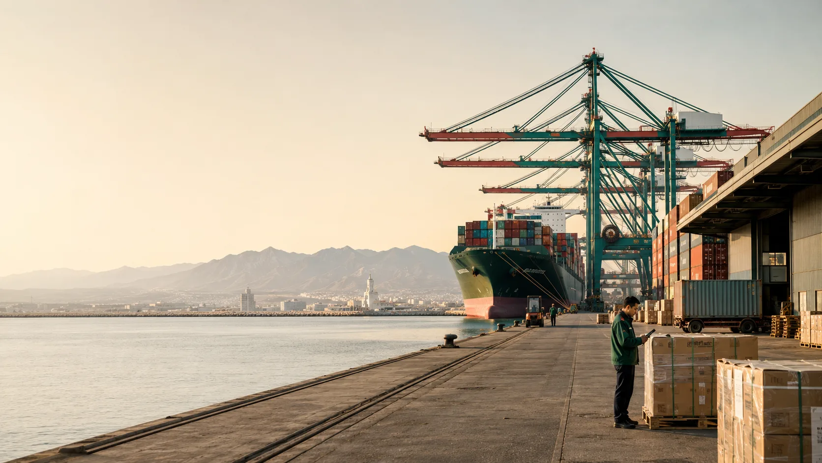 Port logistique reliant la Chine au Maroc